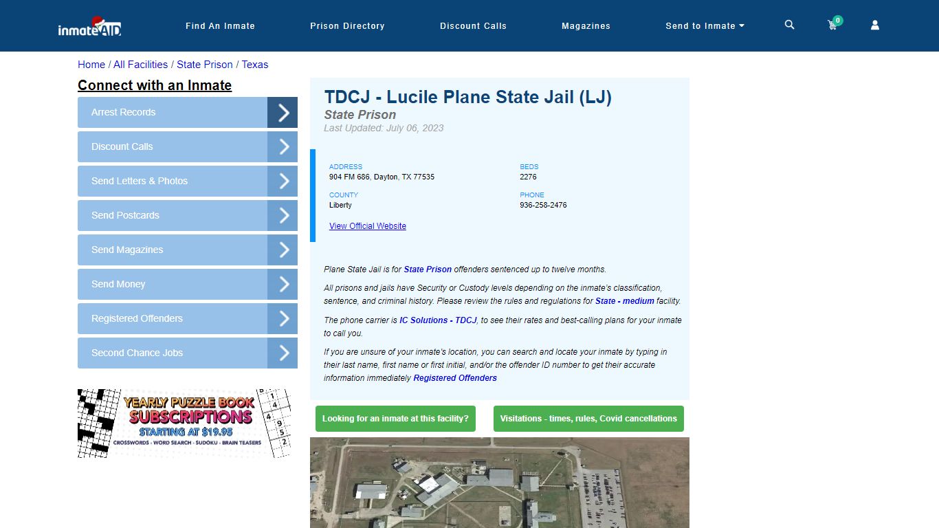 TDCJ - Lucile Plane State Jail (LJ) & Inmate Search - Dayton, TX